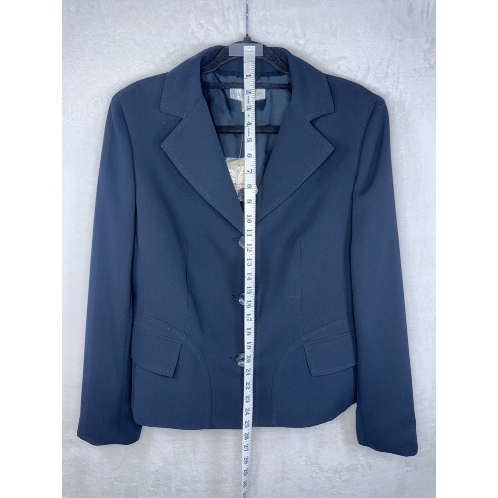 Casual Corner Navy Blue 3 Button Blazer Jacket Womens Size 12 NWT‎ 03121-0686C - Picture 2 of 9